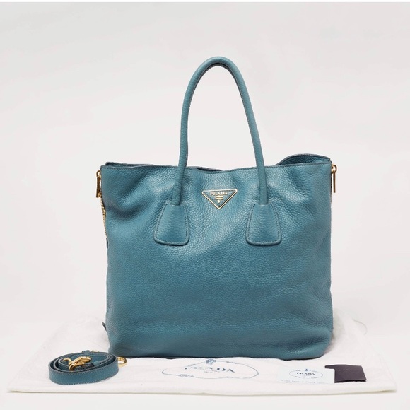 EUC Prada Vitello Daino Leather Side Zip Shopper tote - Picture 14 of 17